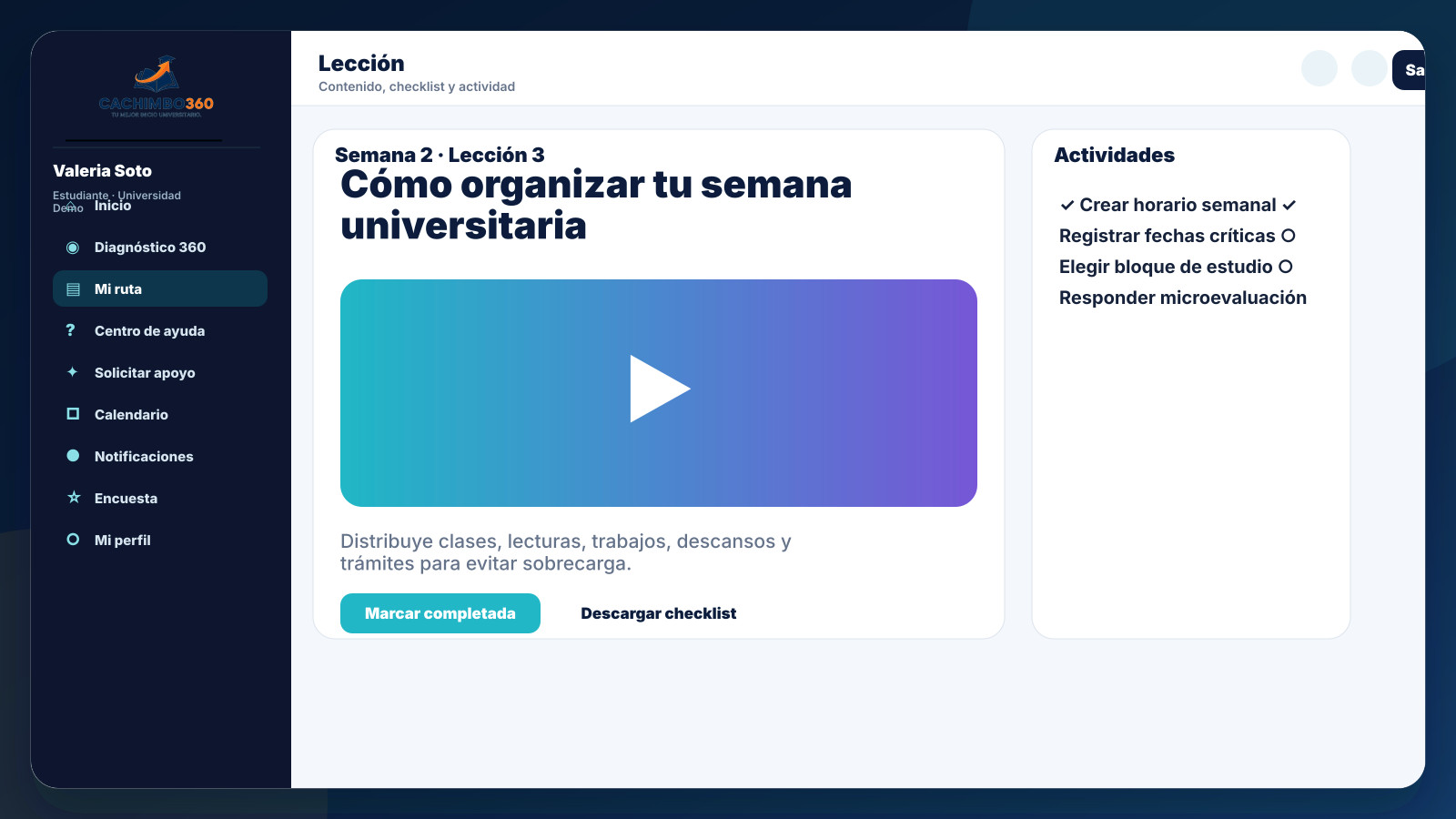 Lección y actividad
